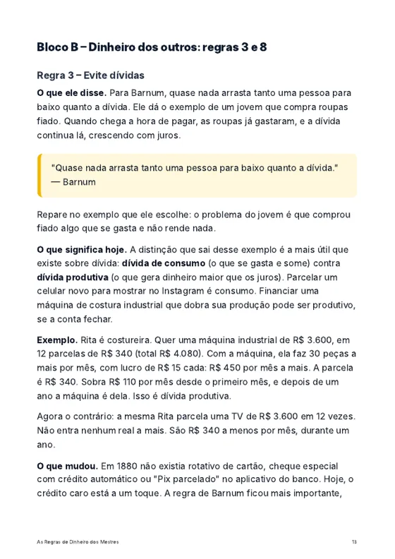Página de exemplo do guia