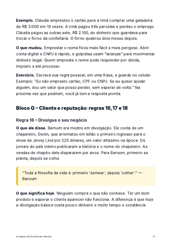 Página de exemplo do guia